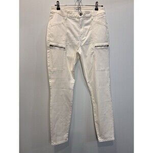 Pistola Womens Cargo Skinny Pants Size 29 Cotton Blend White With Zippered Pocke
